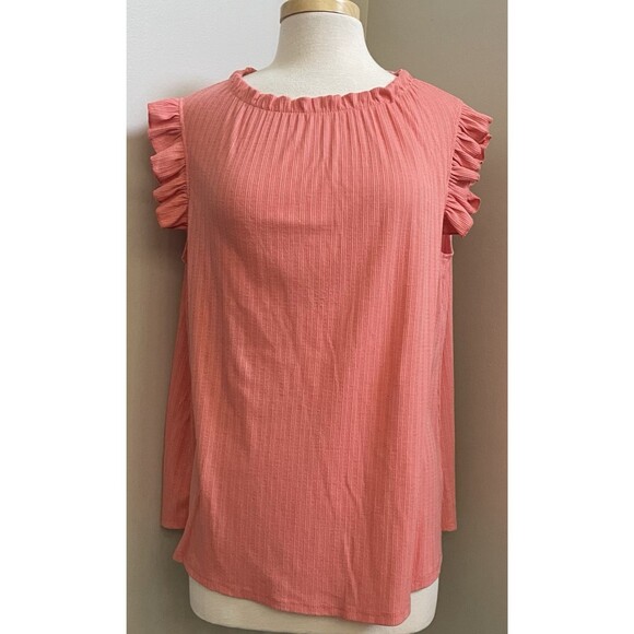 Ces Femme Ladie's *MD Flowy Ruffle Sleeveless Top - Picture 1 of 4